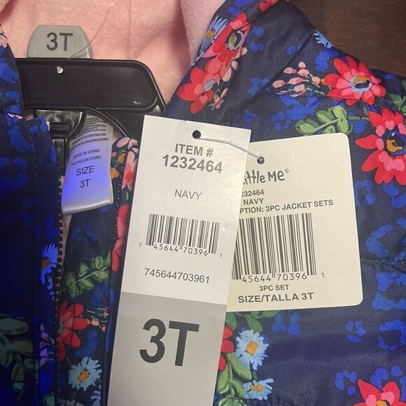 Kids Little me Girls outfit blue 3 piece set. Shirt pants jacket 4T - Picture 9 of 9